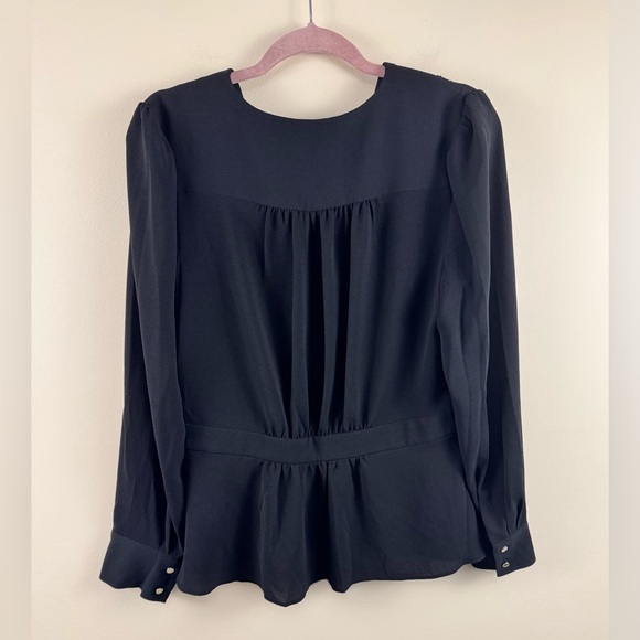 Tommy Hilfiger Black Faux Wrap Blouse - Picture 4 of 4